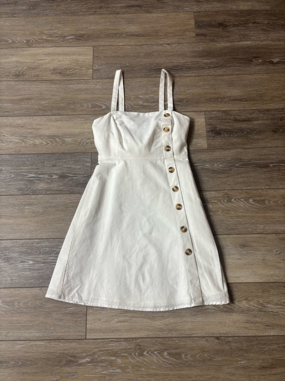 Lulus Louetta Button Mini Dress Sz S Bow Summer Easter Spring Cottage Coastal